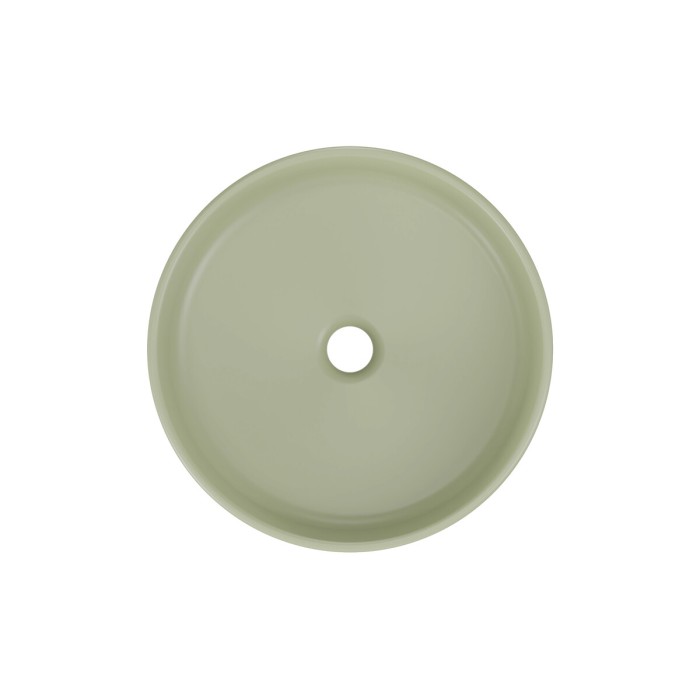 Vasque à poser ronde 40 cm en céramique vert olive mate