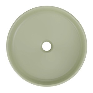 Vasque à poser ronde 40 cm en céramique vert olive mate