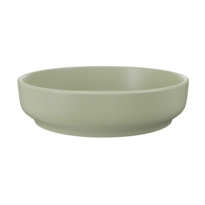 Vasque à poser ronde 40 cm en céramique vert olive mate