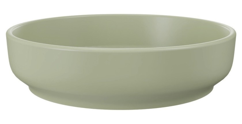Vasque à poser ronde 40 cm en céramique vert olive mate