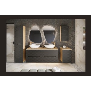 Vasque à poser asymétrique 51x39 cm en céramique blanche brillante