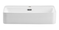 Vasque à poser rectangulaire 55x38 cm en céramique blanche brillante