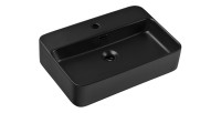 Vasque à poser rectangulaire 55x38 cm en céramique noire mate