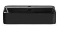 Vasque à poser rectangulaire 55x38 cm en céramique noire mate