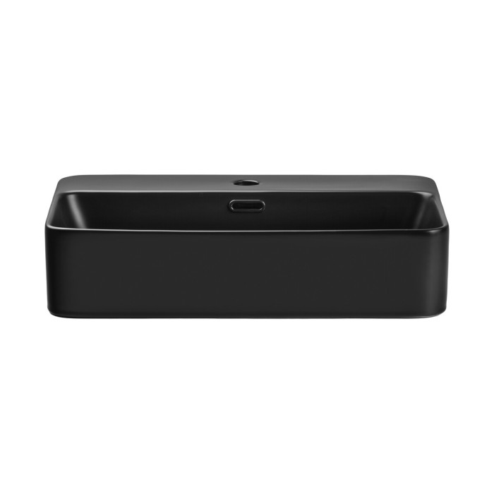 Vasque à poser rectangulaire 55x38 cm en céramique noire mate