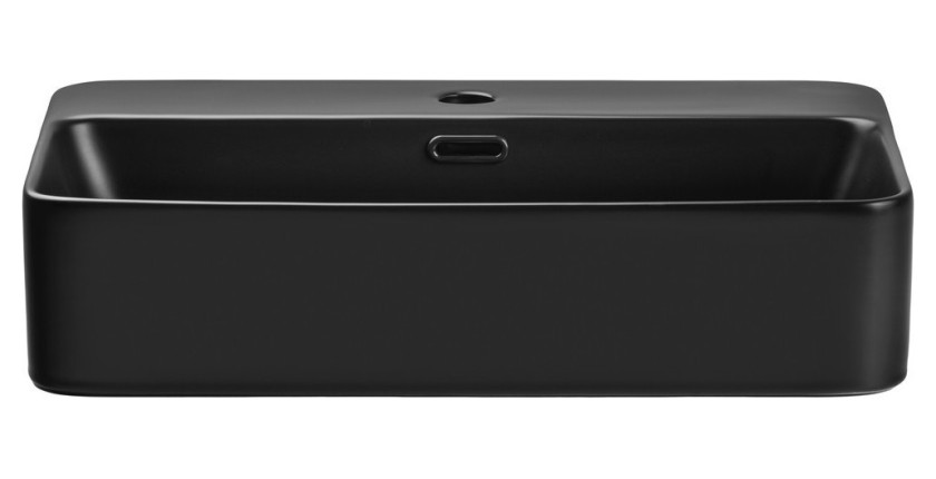 Vasque à poser rectangulaire 55x38 cm en céramique noire mate