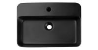 Vasque à poser rectangulaire 55x38 cm en céramique noire mate