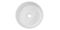 Vasque à poser ronde 36 cm en céramique blanche brillante
