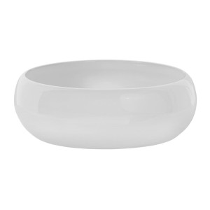 Vasque à poser ronde en céramique blanche vue de face