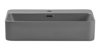Vasque à poser rectangulaire 55x38 cm en céramique gris clair mate