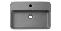 Vasque à poser rectangulaire 55x38 cm en céramique gris clair mate