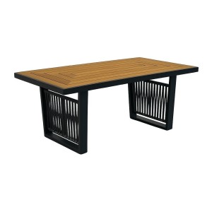 Salon de jardin 6 places TEKARA aluminium gris avec corde et table repas 