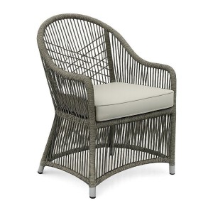 Salon de jardin 4 places MARVENA avec 4 fauteuils et table ronde beige 