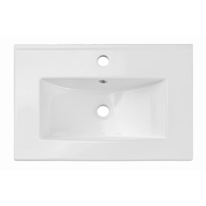 Vasque encastrée en céramique blanche vue de haut