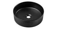 Vasque à poser ronde 36 cm en céramique noire mate