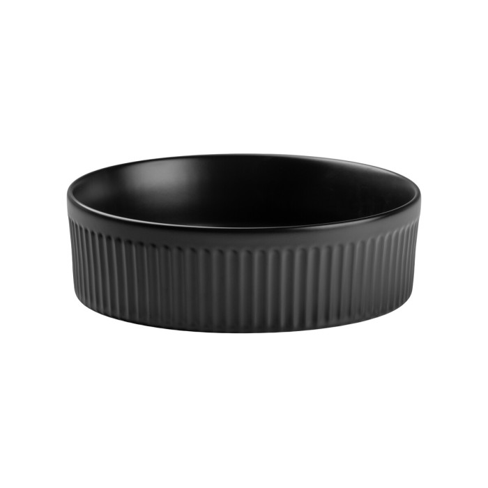 Vasque à poser ronde 36 cm en céramique noire mate