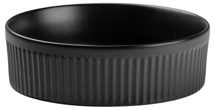 Vasque à poser ronde 36 cm en céramique noire mate