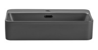 Vasque à poser rectangulaire 55x38 cm en céramique gris foncé mate