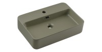 Vasque à poser rectangulaire 55x38 cm en céramique vert olive mate