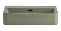 Vasque à poser rectangulaire 55x38 cm en céramique vert olive mate