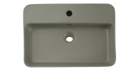 Vasque à poser rectangulaire 55x38 cm en céramique vert olive mate