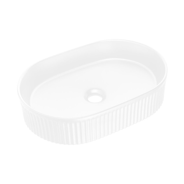 Lavabo da appoggio ovale 48x33 cm in ceramica bianca lucida