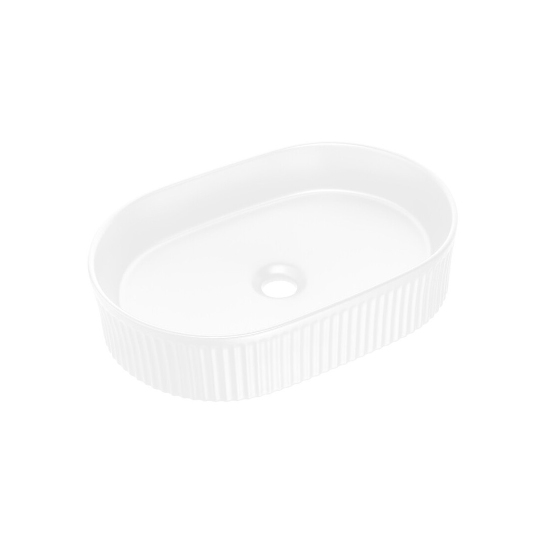 Vasque à poser ovale 48x33 cm en céramique blanche brillante