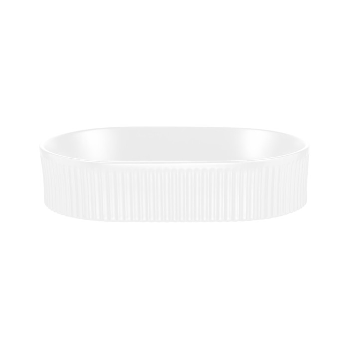 Lavabo da appoggio ovale 48x33 cm in ceramica bianca lucida