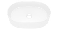 Vasque à poser ovale 48x33 cm en céramique blanche brillante