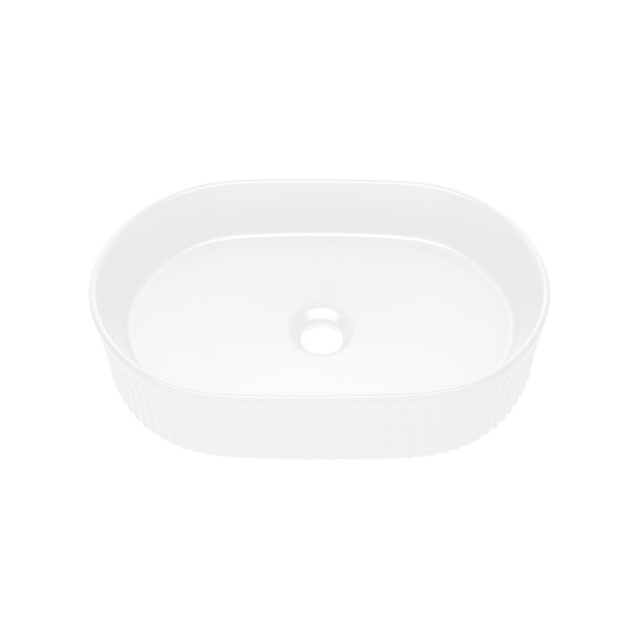 Lavabo da appoggio ovale 48x33 cm in ceramica bianca lucida
