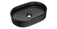 Vasque à poser ovale 48x33 cm en céramique noire mate