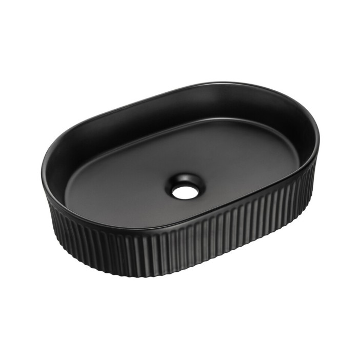 Lavabo ovalado de 48x33 cm en cerámica negra mate