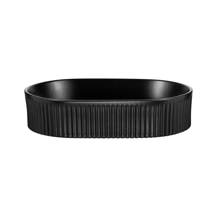 Lavabo da appoggio ovale 48x33 cm in ceramica nera opaca