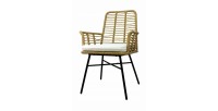 Salon de jardin ALFRESCO rotin marron 6 places avec table et fauteuils avec coussins 