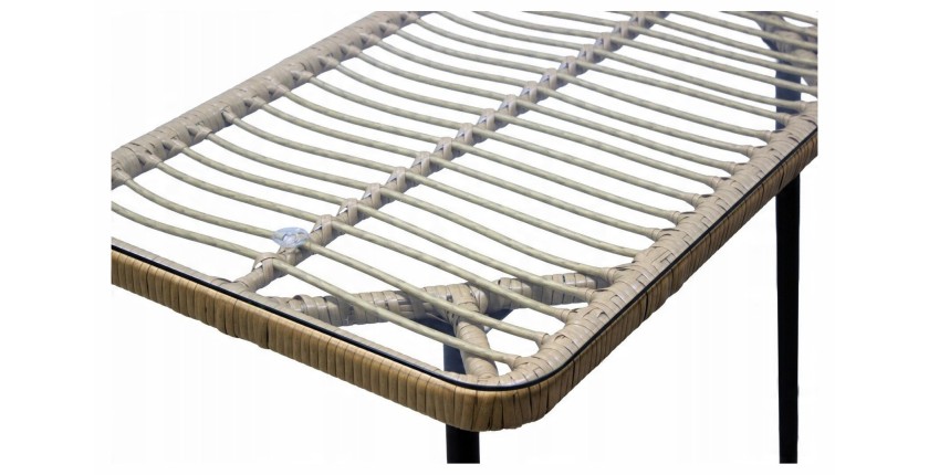 Salon de jardin ALFRESCO rotin marron 6 places avec table et fauteuils avec coussins 