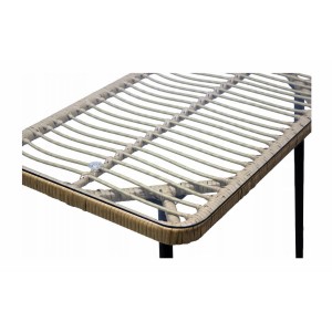 Salon de jardin ALFRESCO rotin marron 6 places avec table et fauteuils avec coussins 