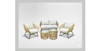 Salon de jardin SERELIA 4 places – Canapé, 2 fauteuils et 2 tables basses 