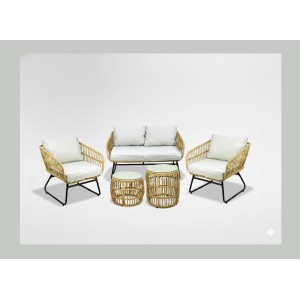 Salon de jardin SERELIA 4 places – Canapé, 2 fauteuils et 2 tables basses 