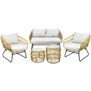 Salon de jardin SERELIA 4 places – Canapé, 2 fauteuils et 2 tables basses