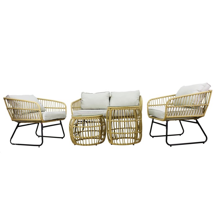 Salon de jardin SERELIA 4 places – Canapé, 2 fauteuils et 2 tables basses 