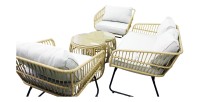 Salon de jardin SERELIA 4 places – Canapé, 2 fauteuils et 2 tables basses 