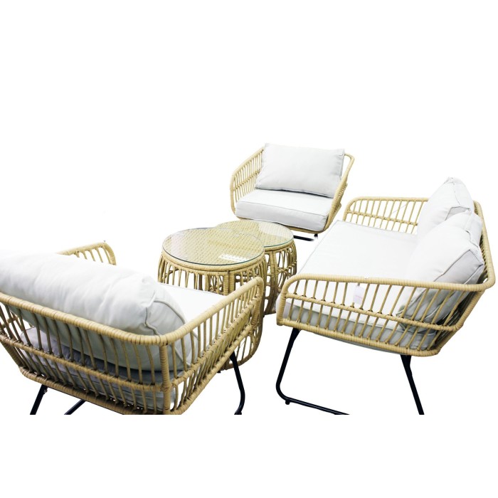 Salon de jardin SERELIA 4 places – Canapé, 2 fauteuils et 2 tables basses 