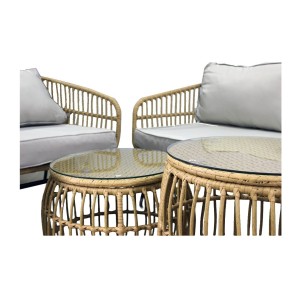 Salon de jardin SERELIA 4 places – Canapé, 2 fauteuils et 2 tables basses 