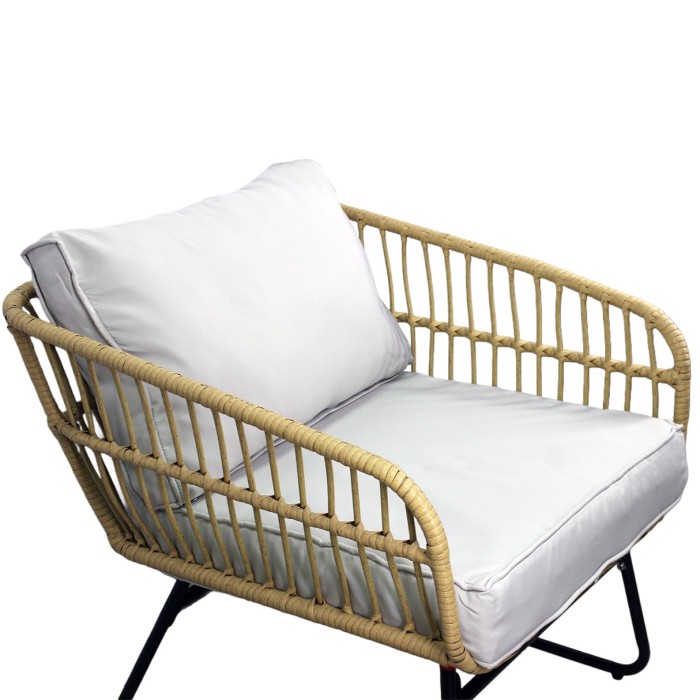 Salon de jardin SERELIA 4 places – Canapé, 2 fauteuils et 2 tables basses 