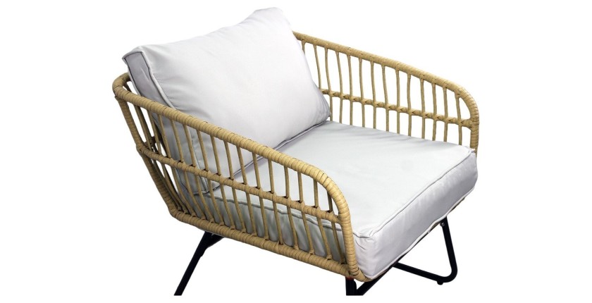 Salon de jardin SERELIA 4 places – Canapé, 2 fauteuils et 2 tables basses 