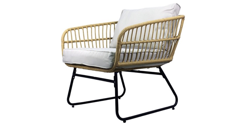 Salon de jardin SERELIA 4 places – Canapé, 2 fauteuils et 2 tables basses 