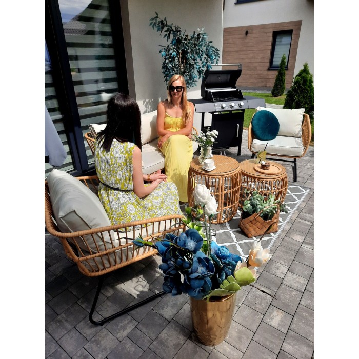 Salon de jardin SERELIA 4 places – Canapé, 2 fauteuils et 2 tables basses 