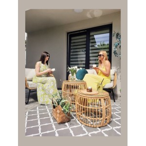 Salon de jardin SERELIA 4 places – Canapé, 2 fauteuils et 2 tables basses 