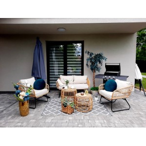 Salon de jardin SERELIA 4 places – Canapé, 2 fauteuils et 2 tables basses