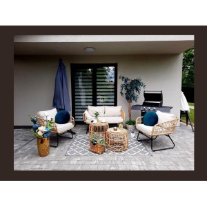 Salon de jardin SERELIA 4 places – Canapé, 2 fauteuils et 2 tables basses